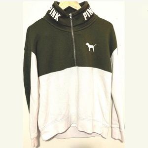 VICTORIAS SECRET PINK 1/4 ZIP JACKET SWEATSHIRT